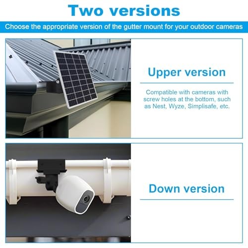4 Pack Solar Panel Gutter Mount for Ring, Arlo, Blink Solar Panels, No Black