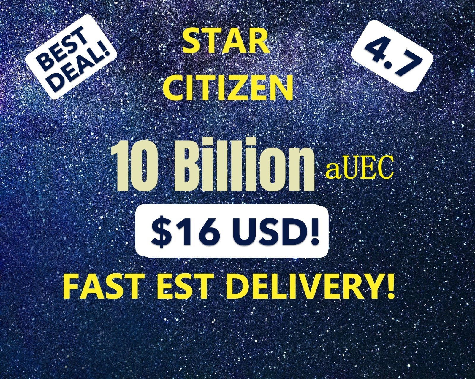 STAR CITIZEN - 10 Billion aUEC - FAST DELIVERY! $16.00 USD!