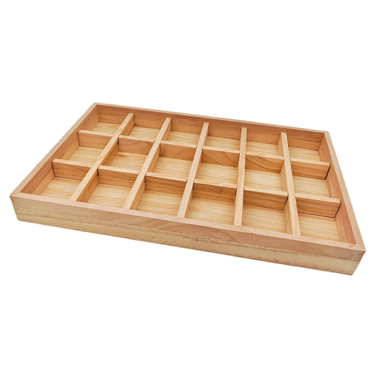 Anktily Wooden Sorting Tray Grid Display, Wood Storage Divider Organizer Show...