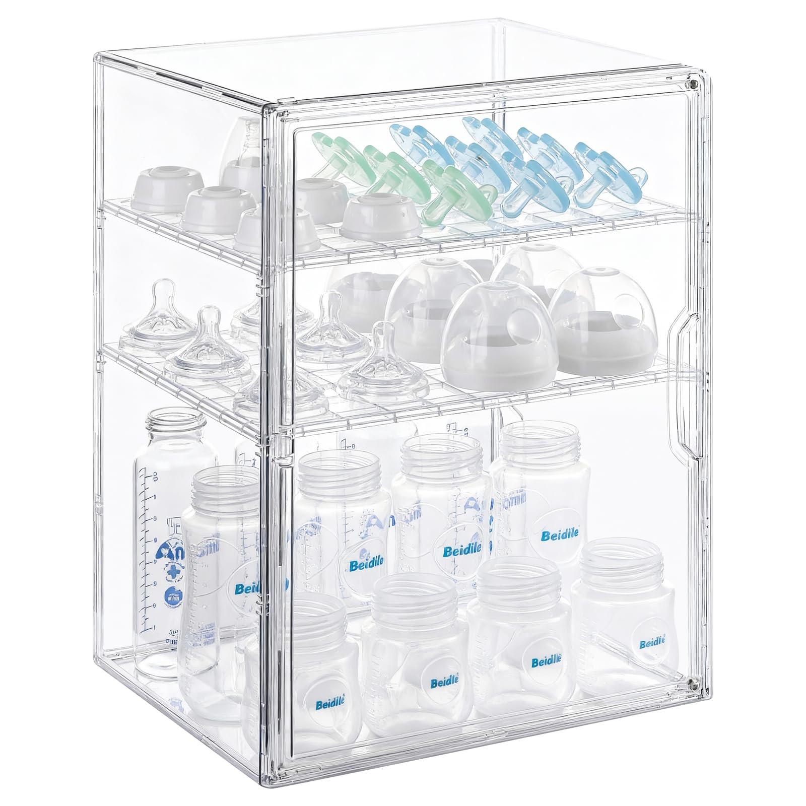 Baby Bottle Organizer – 3 Tier Bottle Storage Organizer Baby for Nipples, Pum...