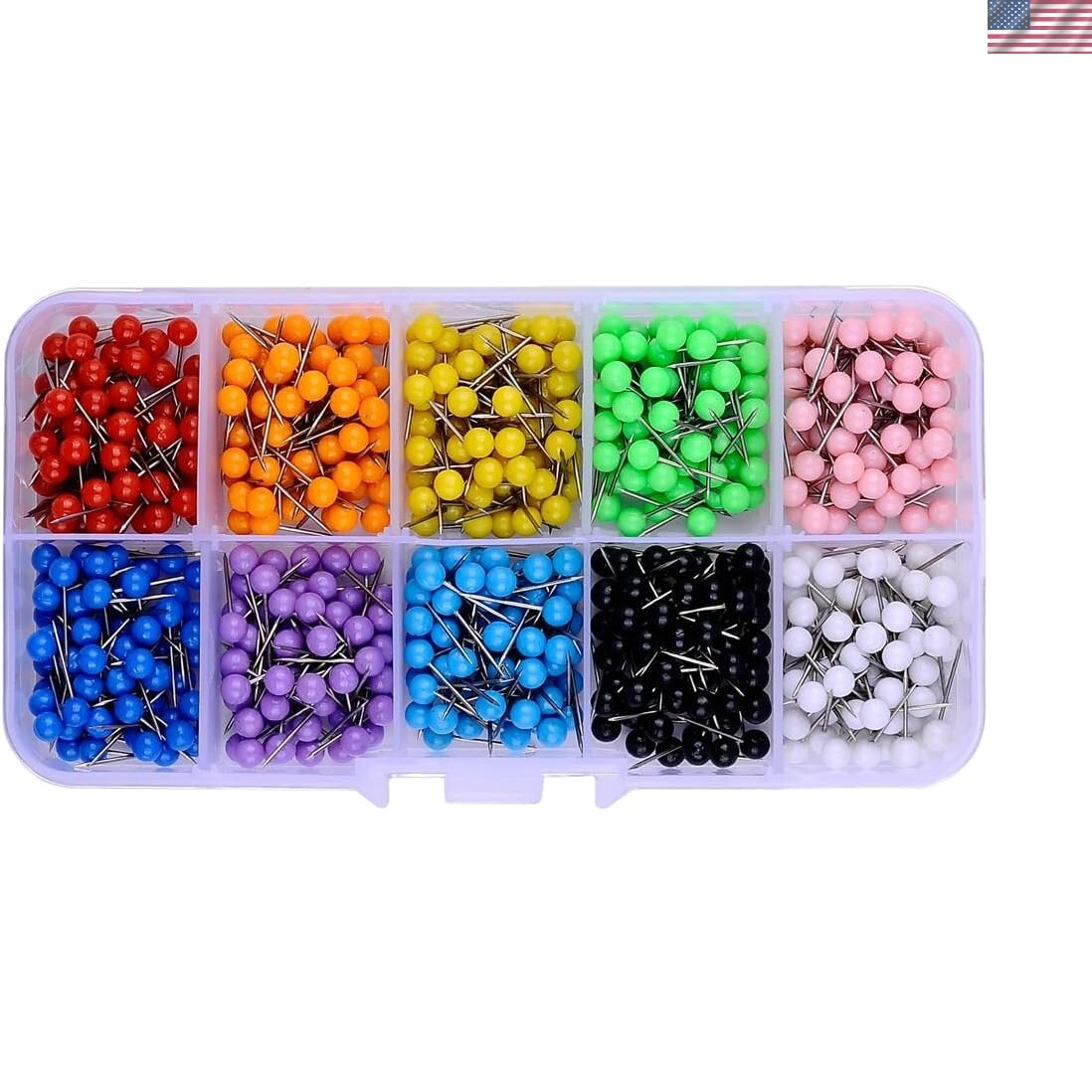 Bright 600 PCS Multi-Color Push Pins - Perfect for Fabric Marking & Organization
