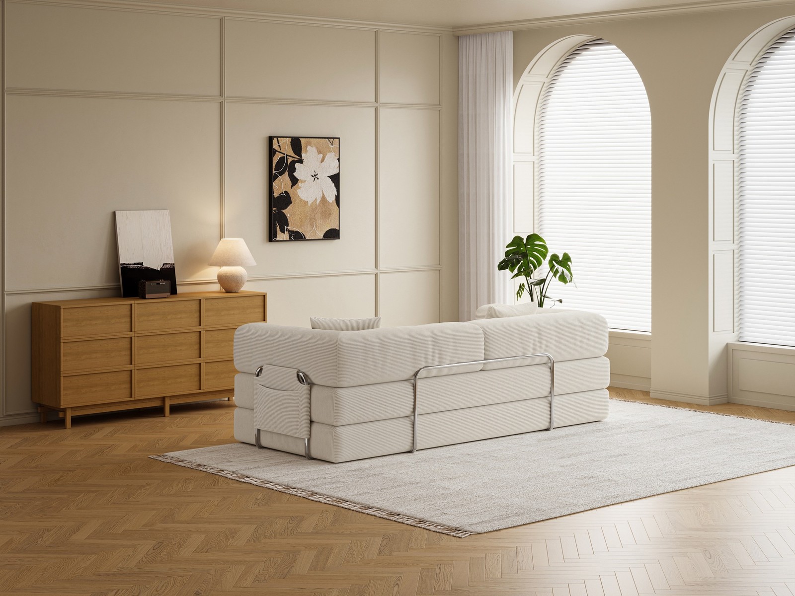 78.8inch Belfin Modular Sectional Sofa, Convertible Pudding Block Sofa, Floor St