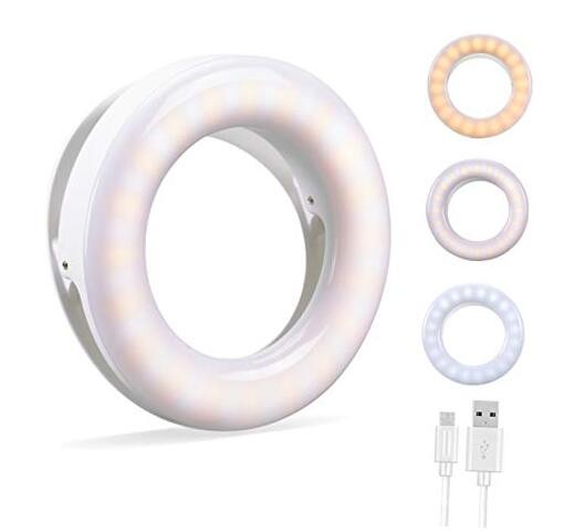 Selfie Ring Light,  Ring Light Rechargeable Portable Clip-on Selfie Fill Light