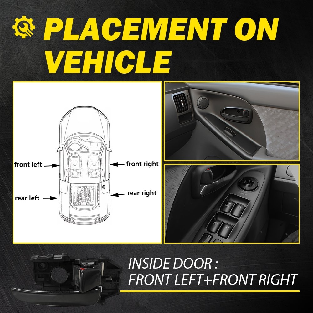 Interior Inside Door Handle Black Front Left&Right Side fit Hyundai Elantra EXD