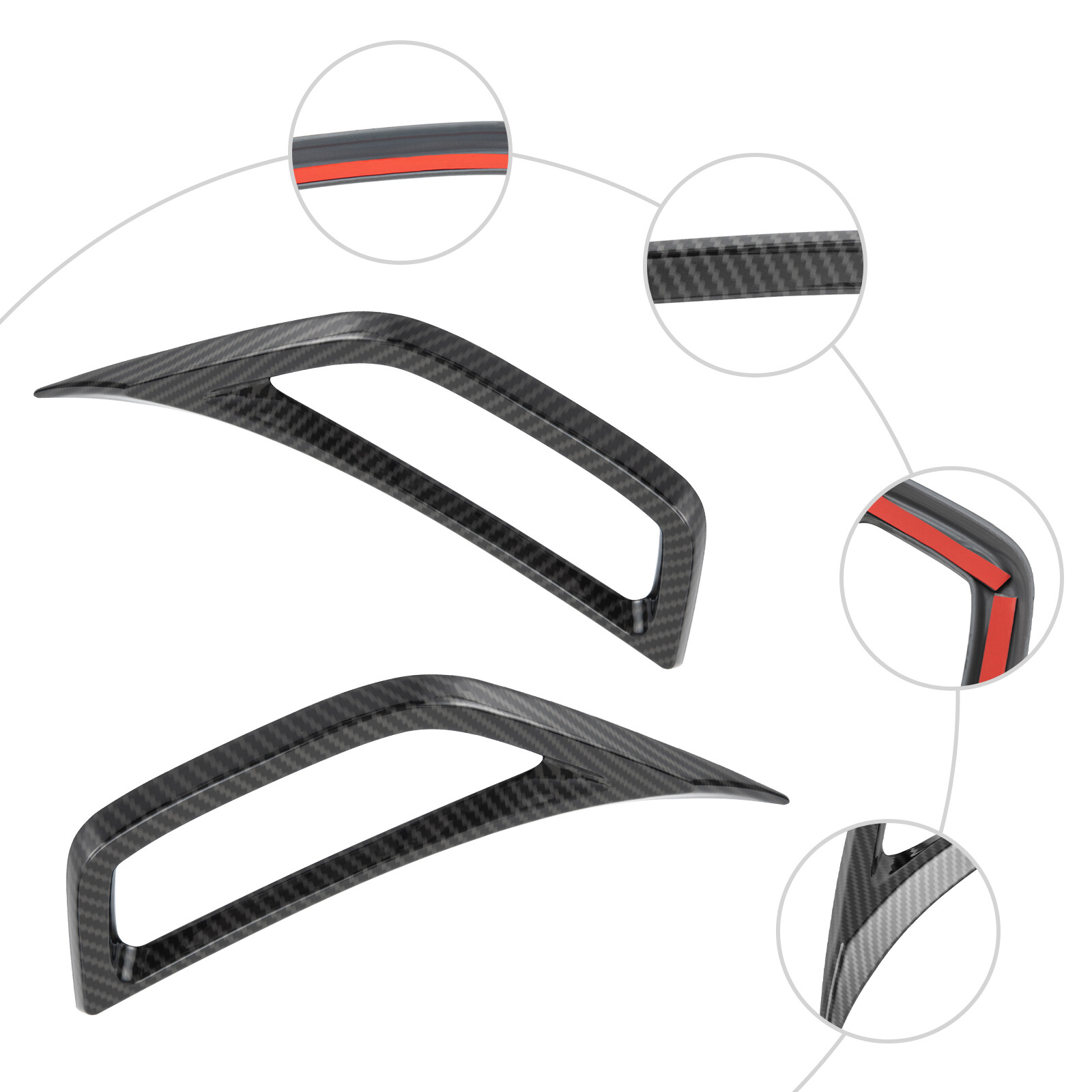 Front Wheel Fender Air Vent Cover Trim For Jeep Wrangler JL JT 18+ Carbon Fiber
