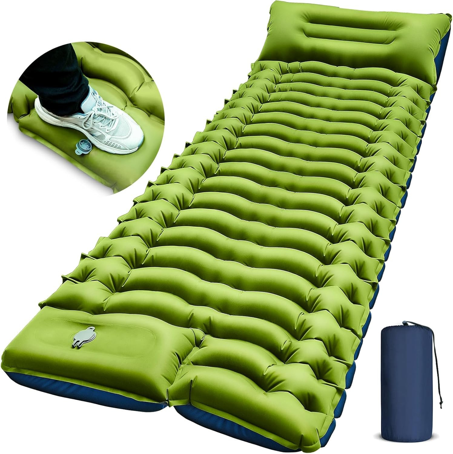 Self Inflating Camping Sleeping Pad 3" Thick Ultralight w/ Pillow Hiking Travel
