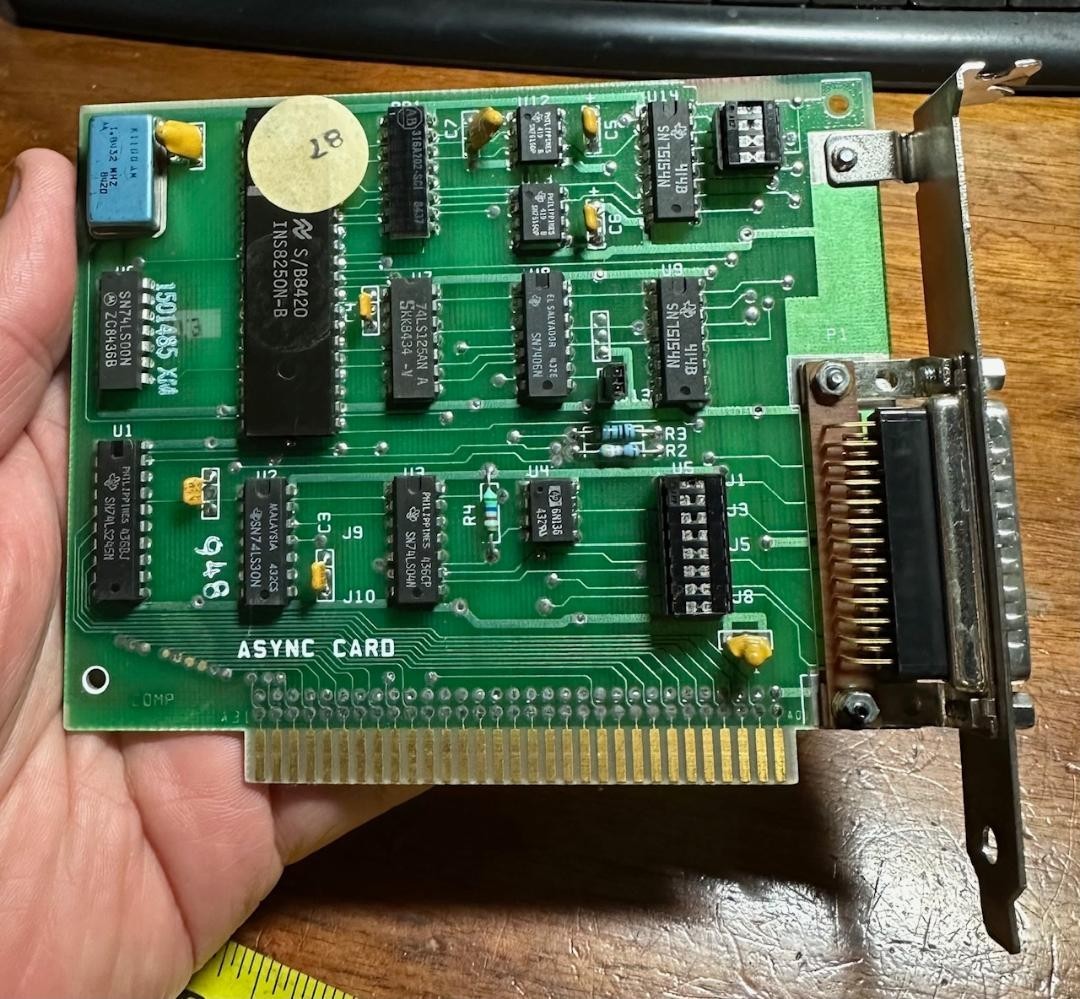 IBM PC XT 5160 8-Bit ISA Async Card - Vintage 1501485 XM - Working Unit