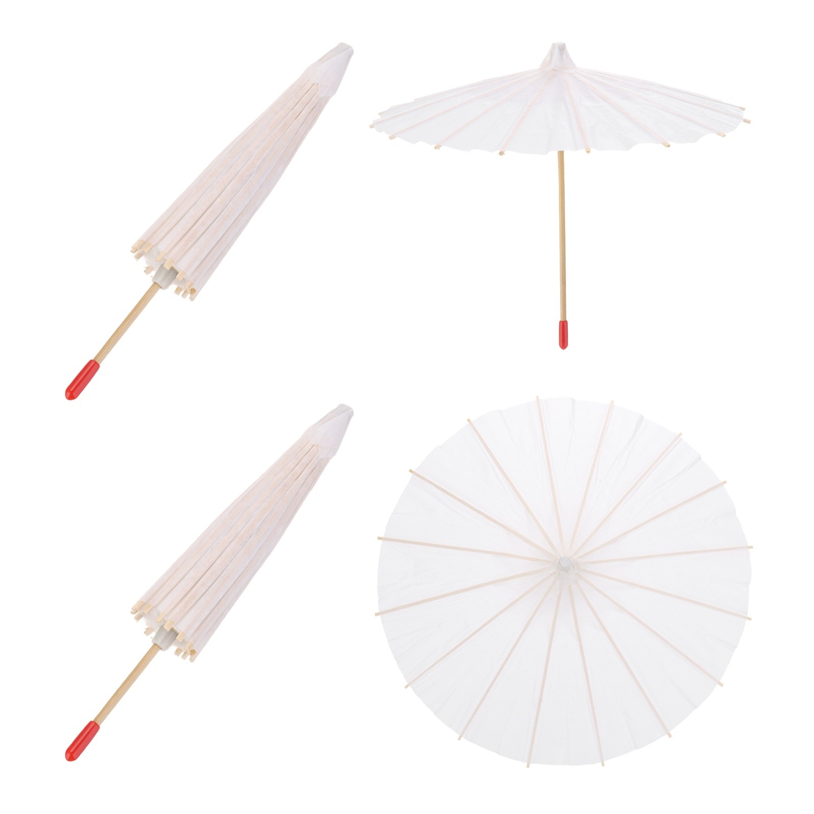 2 Pcs Paper Umbrellas ,8" Paper Parasol Umbrella for Craft,White