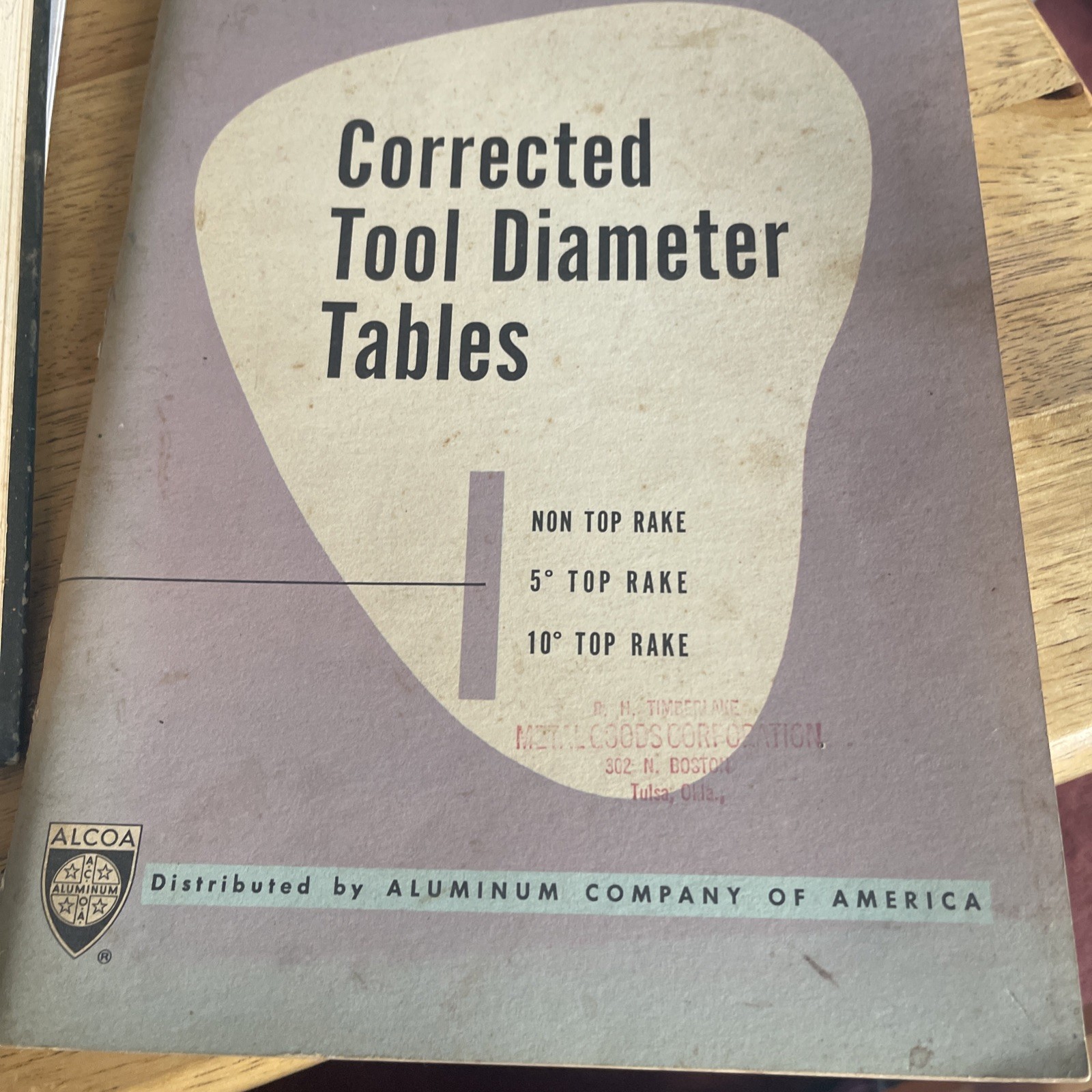 Corrected Tool Diameter Tables