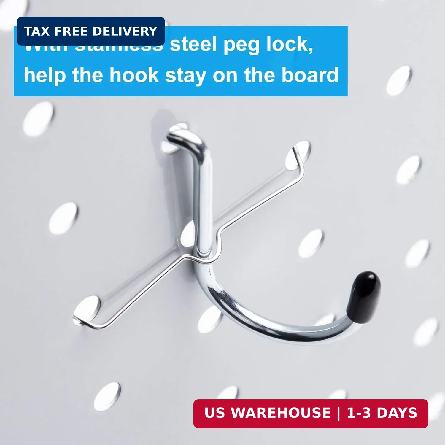 Pegboard Hooks Assortment with Pegboard Bins, Peg Locks, for Organizing