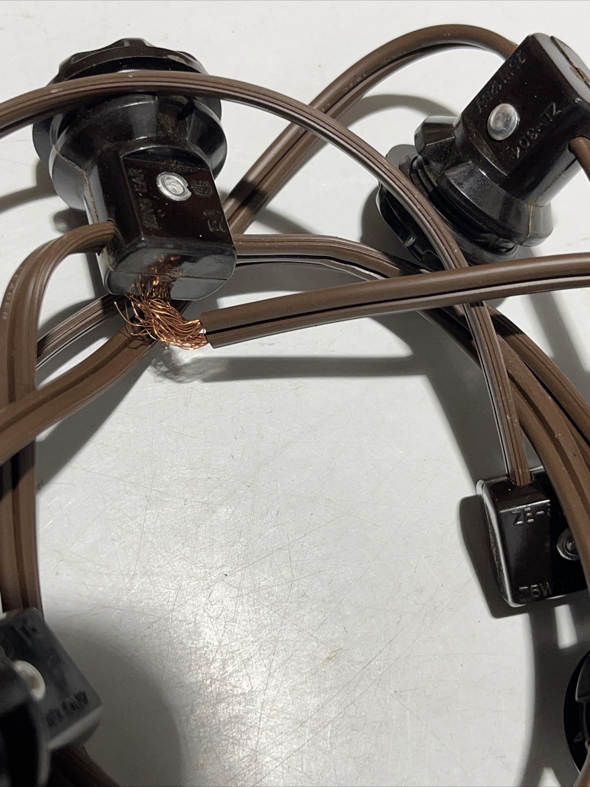 6 LIGHT ~E12 CANDELABRA HARNESS STRING SET WITH BAKELITE RINGS