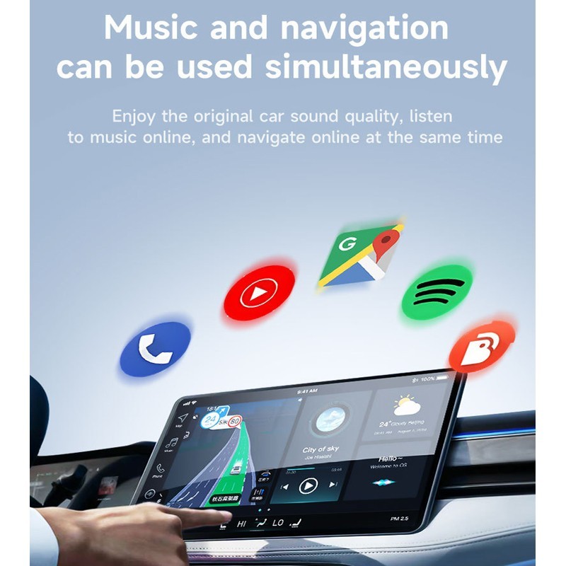 2IN1 Android Auto Wireless CarPlay Adapter Dongle for Android 11+ Converts Wired