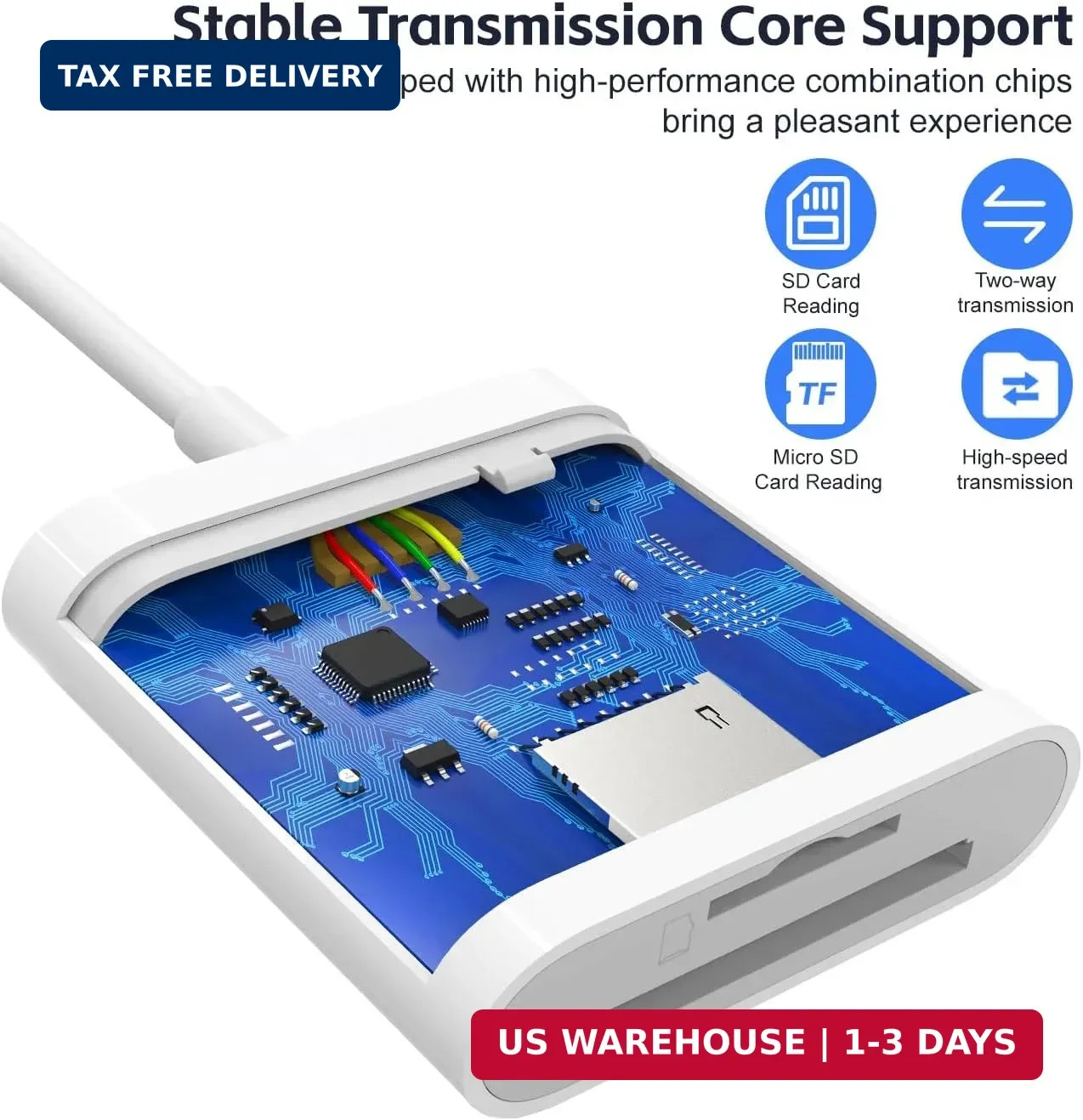 USB C SD Card Reader for iPhone 15 16 17/iPad Pro/MacBook, USB-C Type-C SD Reade