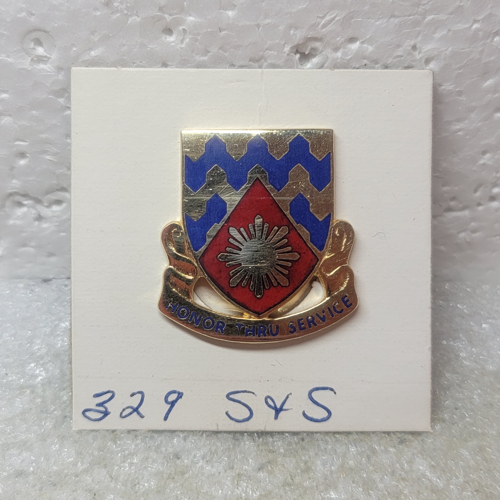 US Military 329th Support Battalion Insignia Pin Honor Thu Service G23 IRA USA