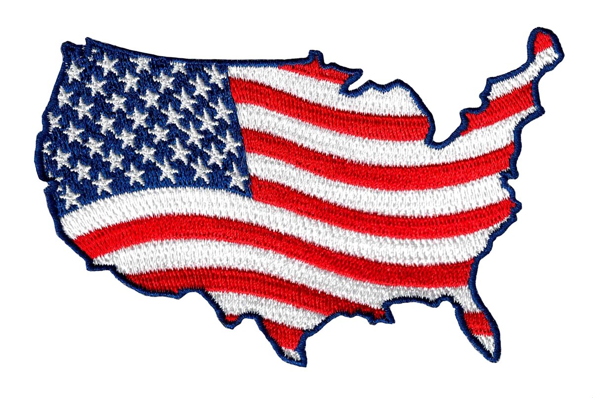 UNITED STATES AMERICA MORALE PATCH Waving American Flag embroidered iron-on USA