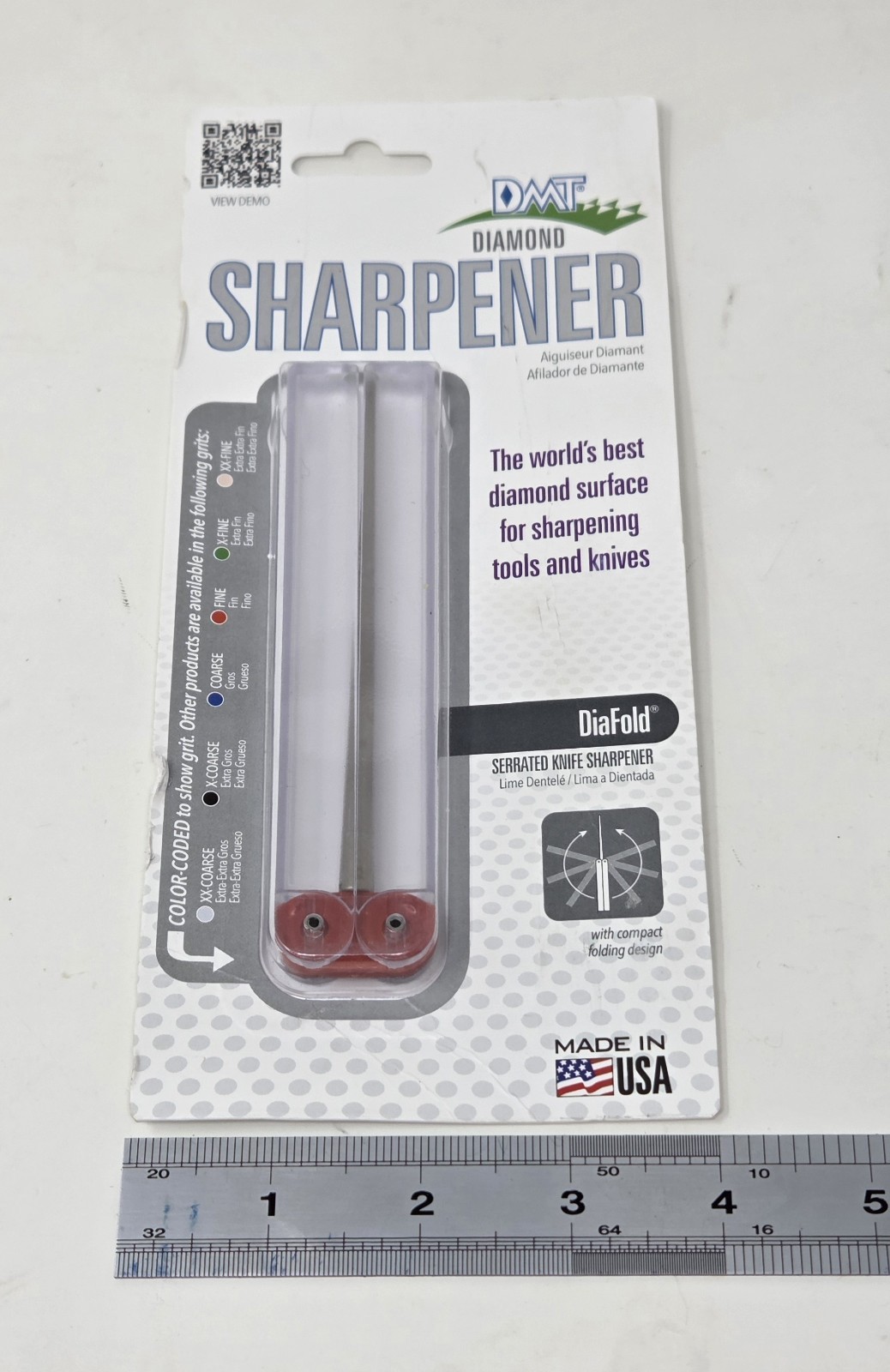 New DMT Diafold Diamond Serrated Knife Sharpener - Fine Grit