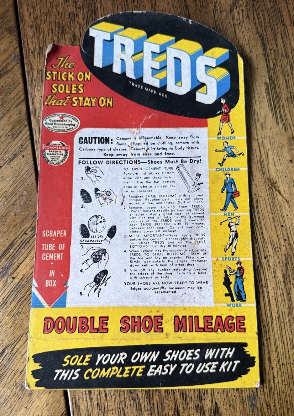 Vintage Arcor Shoe Sole Treds Paper Auburn Rubber Corp Indiana No Tred