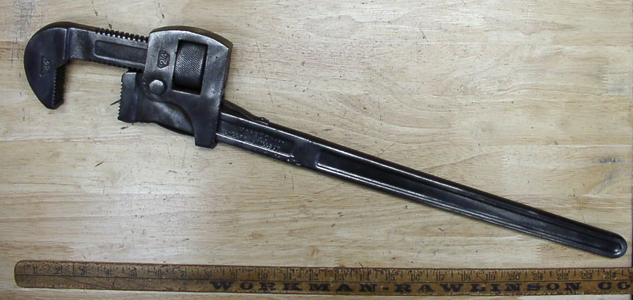 Antique Trimont Mfg. Co. Moroco Popular Stillson 24" Pipe Wrench,3" Cap.,XLINT!