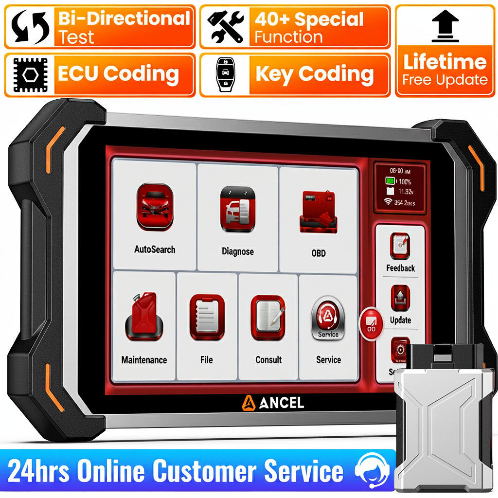 Bluetooth OBD2 Scanner Bidirectional Diagnostic Tool Full System Key ECU Coding