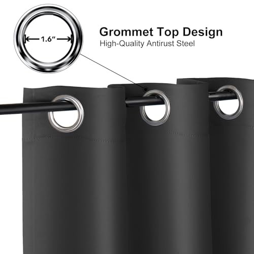 Room Divider Curtain 96 Inches Long, Wide 100"W x 96"L (Pack of 1) Dark Grey