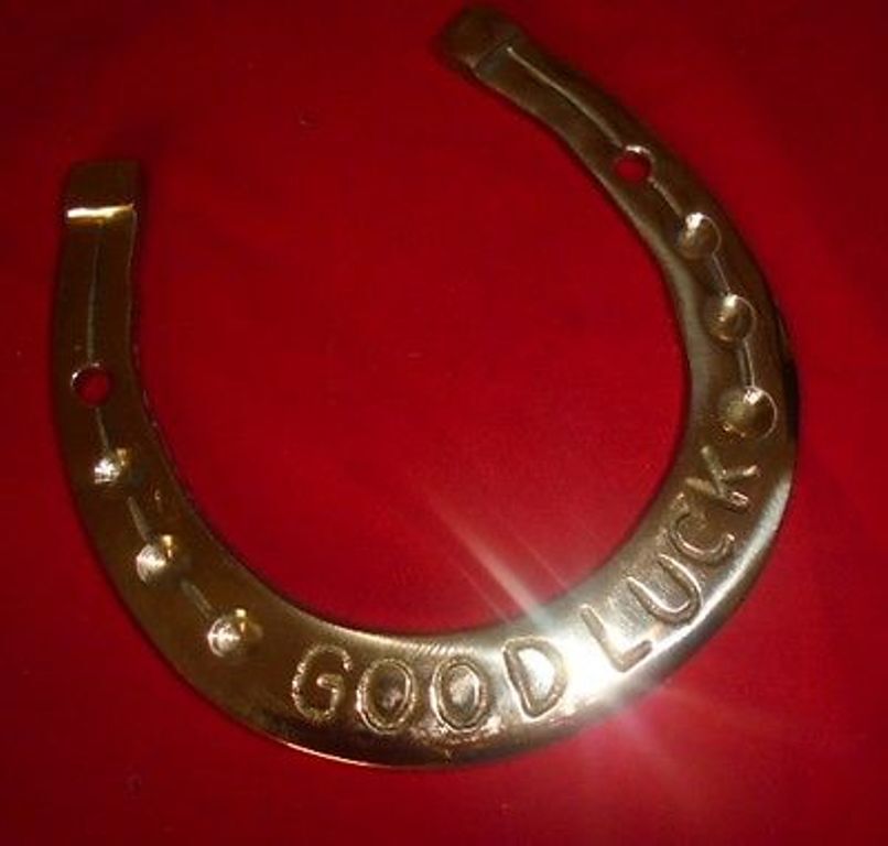 4.5'' Lovely Collectible Horseshoe Good Luck Brass Horse Shoe Naal Home Decor