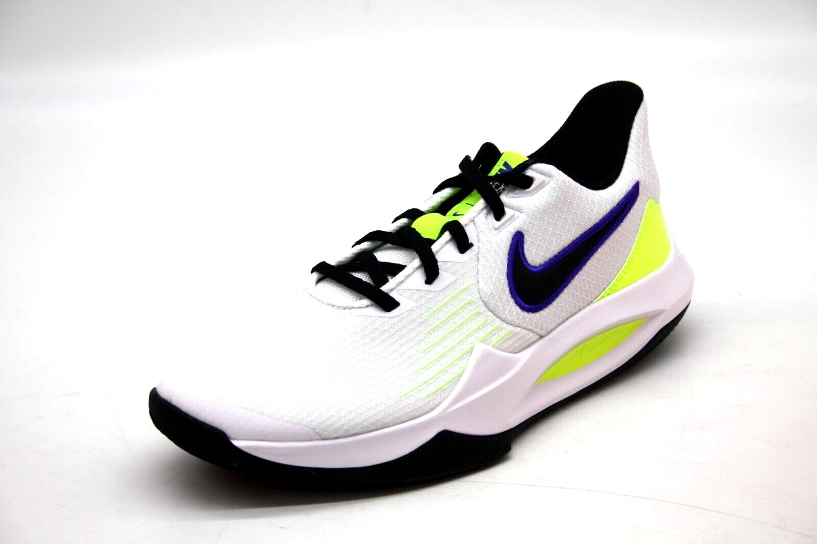 NIKE PRECISION V CW3403-100 WHITE/BLACK-BARELY VOLT-VOLT SNEAKER MEN'S