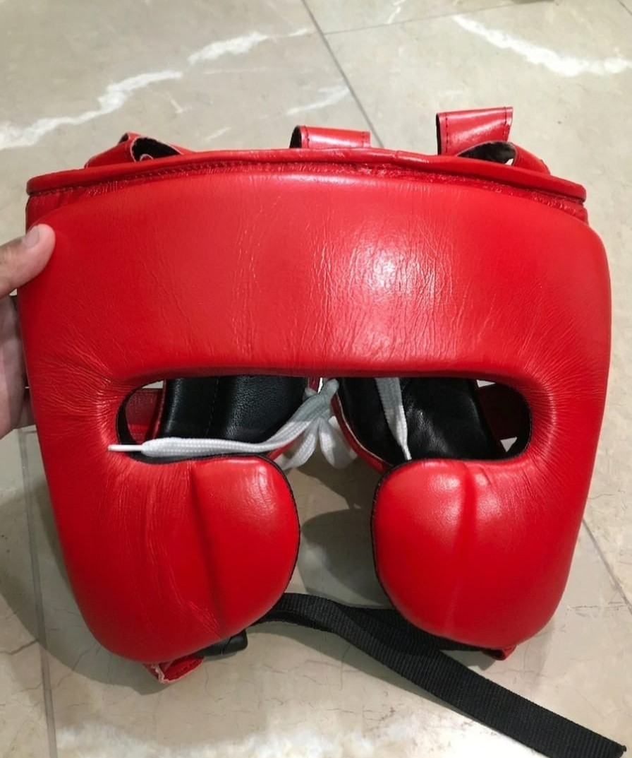 Professional Boxing Headgear MMA Sparring Training Face Protector Red