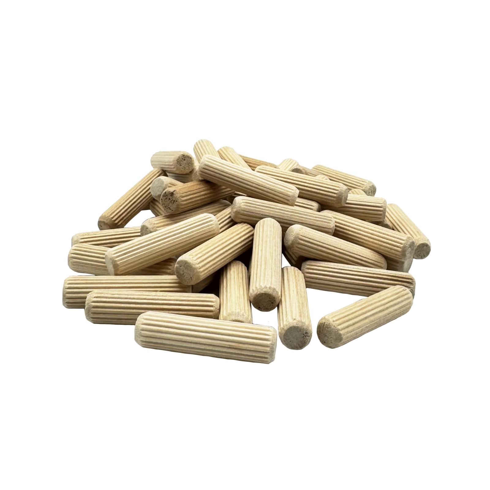 100 PCS 1/2x2 Inch Wooden Dowel Pin Kiln Dried Fluted Beveled Furniture Craft