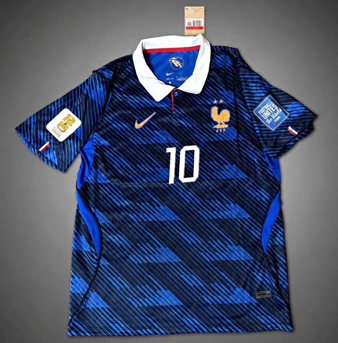 Nike France Kylian Mbappe #10 Men’s National Team Soccer Jersey Blue size L