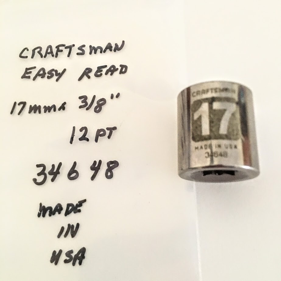 Craftsman 17mm x 3/8" Easy Read Socket - 34648 - 12 Pt - Made in USA