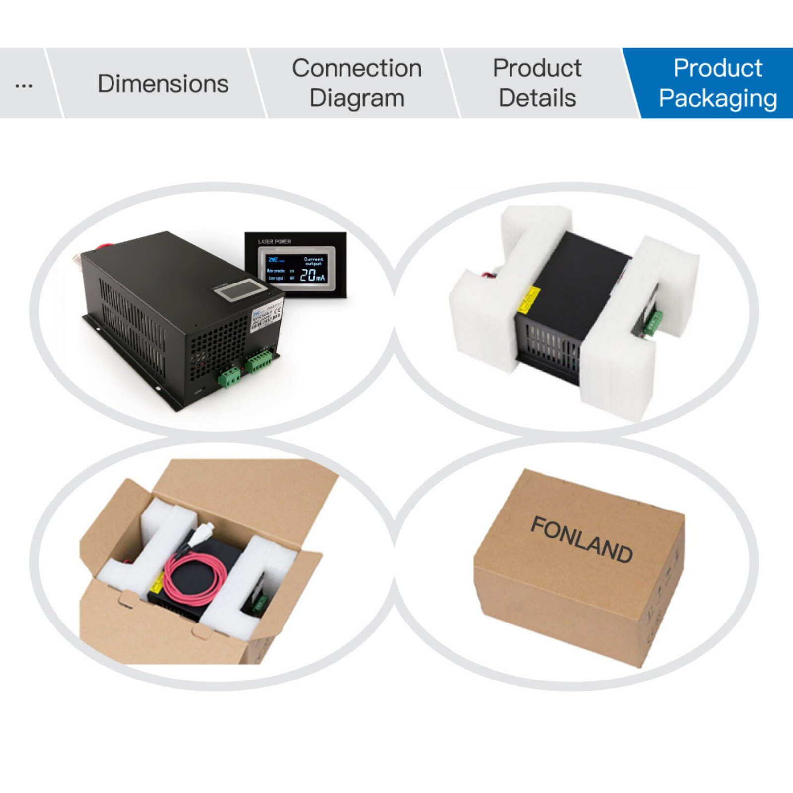 MYJG-100W-Y 100W CO2 Laser Power Supply with Current Display for 100W Laser Tube