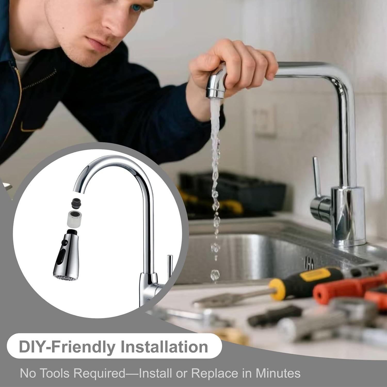 12PCS Kitchen Faucet Adapter Kit for Pull Down Sprayer Universal Sink Hose