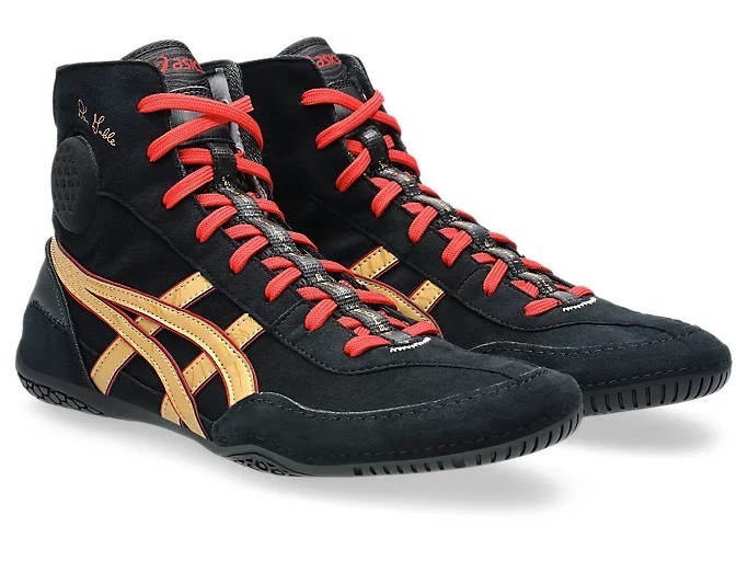 ASICS DAN GABLE EVO 3 1081A052 002 Black Pure Gold Wrestling Shoes