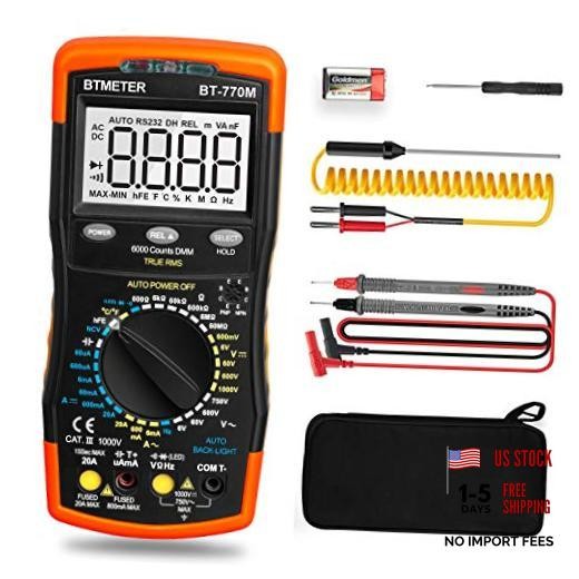 Digital Multimeter TRMS 6000 Count,  BT-770M Auto/Manual Ranging DMM