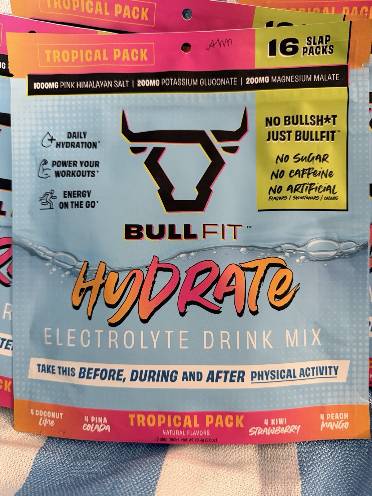 Lot Of 5 BullFit Hydrate Variety Pack. 16 Per Pack - (80 Total) Best By 12/25