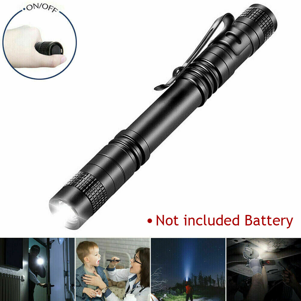 2PCS Mini Small Torch Super Bright LED Flashlight Penlight with Clip Pocket