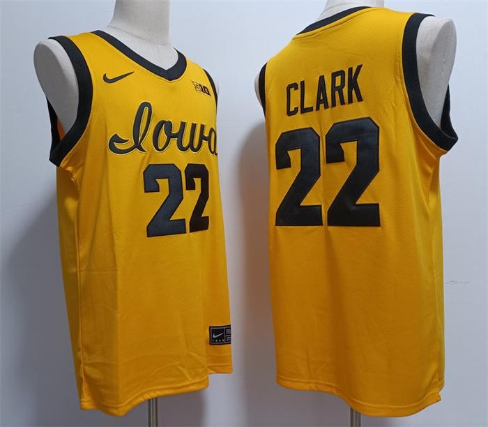 Iowa Hawkeyes #22 Caitlin Clark Yellow Stitched Jersey