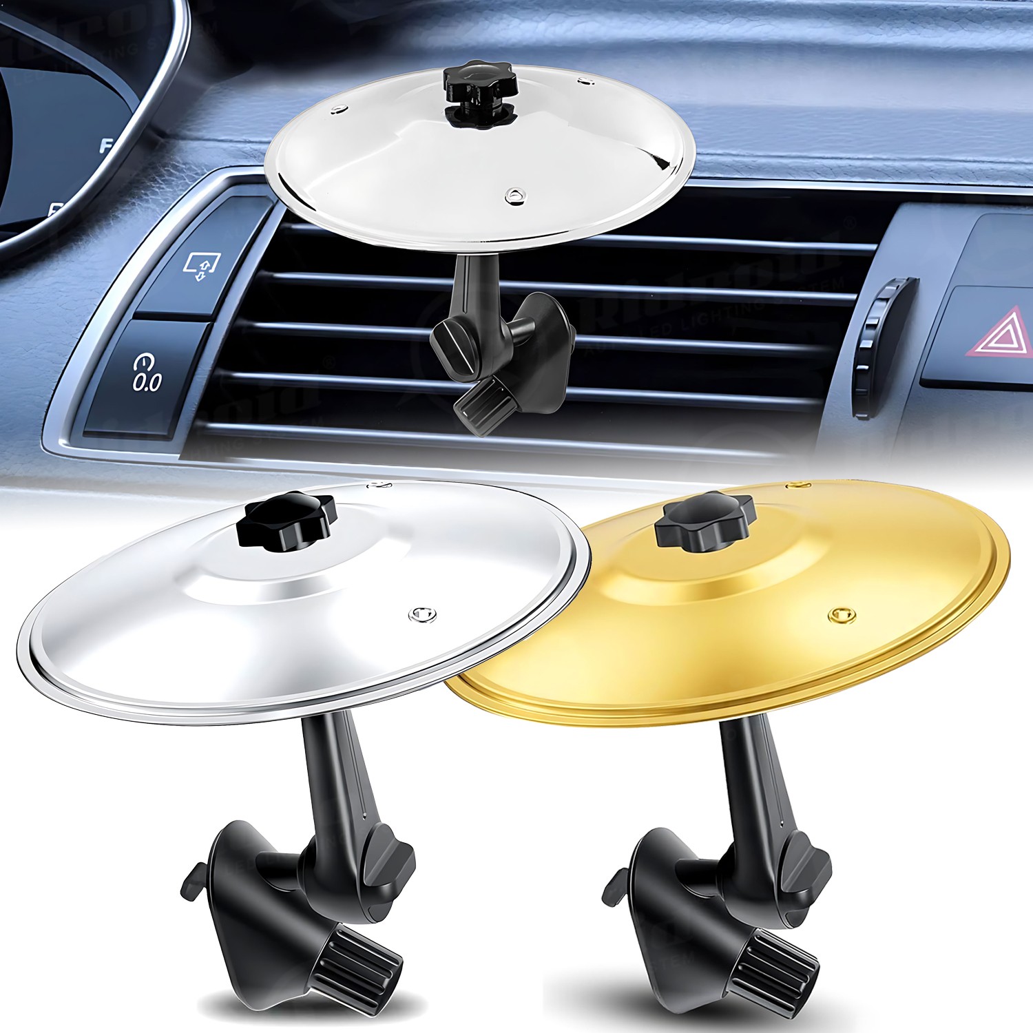 Car Cymbal Air Vent Mini Drum Crash Cymbal For Car Air Vent Silver / Golden