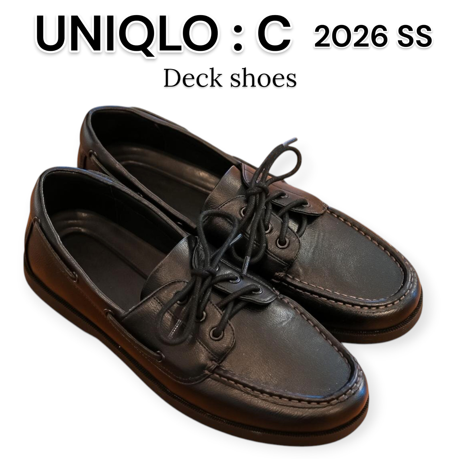 UNIQLO : C Deck shoes 2 color leather Unisex 484166 22.5-28 2026 SS Japan New