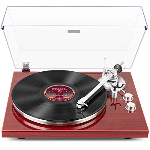 Belt Drive Turntable with Bluetooth Connectivity, Built-in Phono Pre-amp, USB