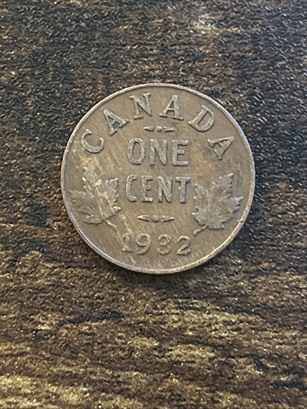 1932 Canada Canadian George V One 1 Cent Actual Coin TC2666*