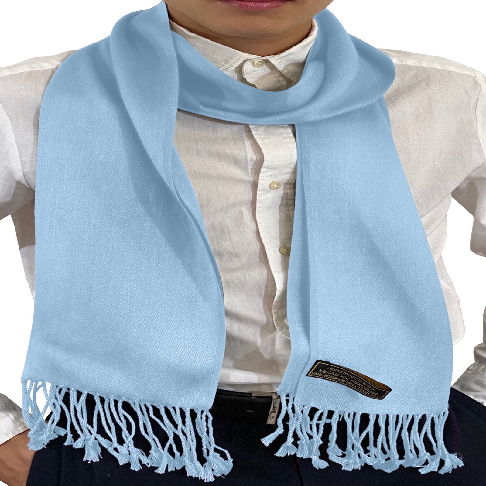 Baby Blue Light Blue Men's Nepalese Solid Color Design Fashion Scarf Scarves NEW