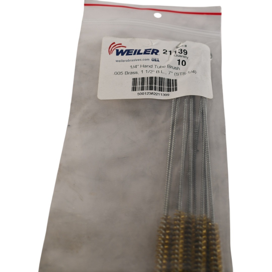 Pack of 10 NEW Weiler 21139 Brass Hand Tube Brushes 1/4'' Dia STS-1/4