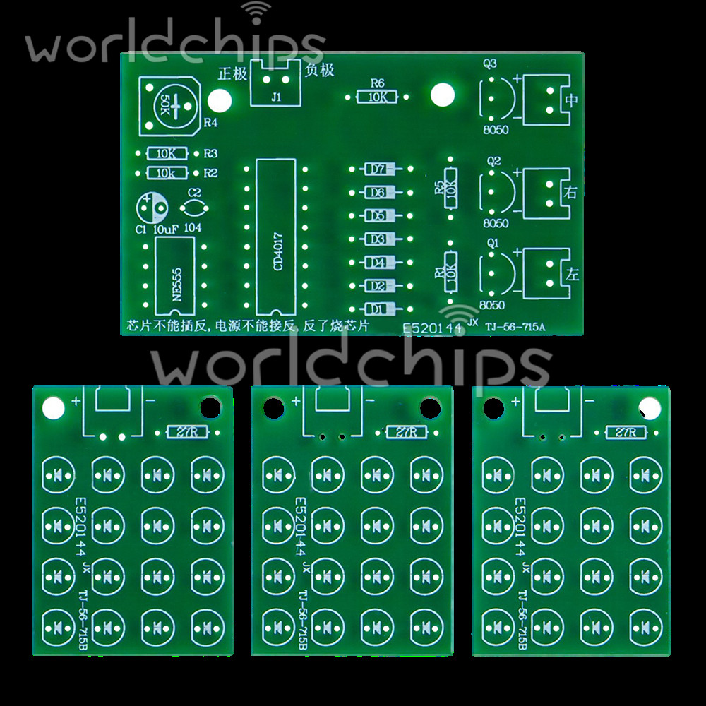 CD4017 + NE555 Flash Light DIY LED Electronic Kit Soldering Learning Project