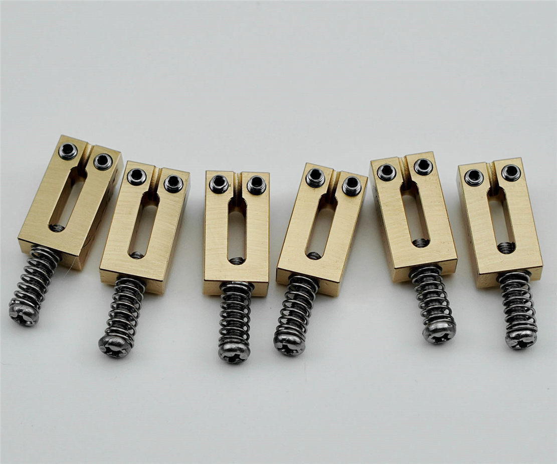 6 String Solid Brass Bridge Saddles For Fender Strat Tele 10.5MM/10.8MM