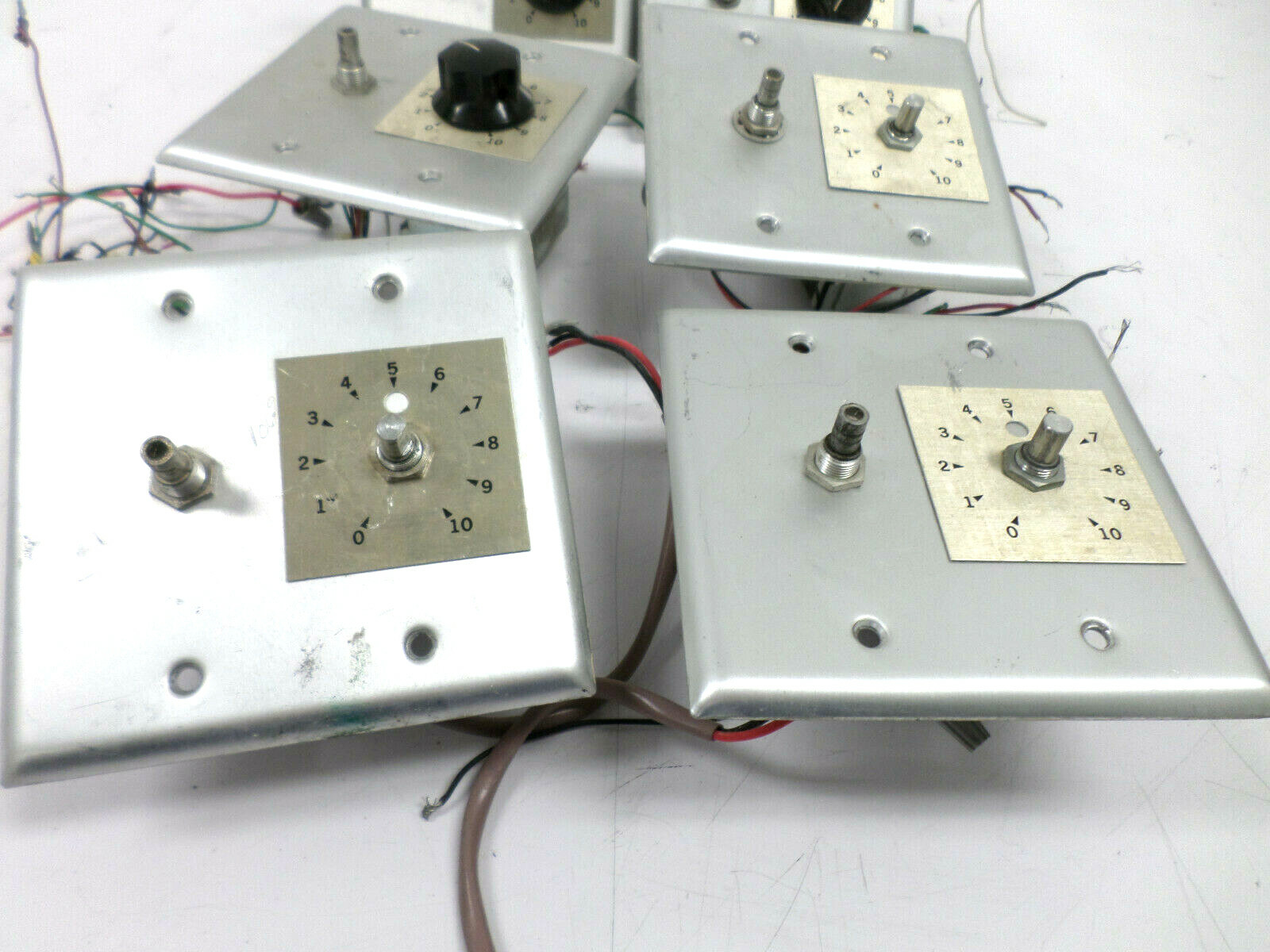 LOT OF 6 Double Gang Wall Mount Attenuators *MISSING KNOBS*