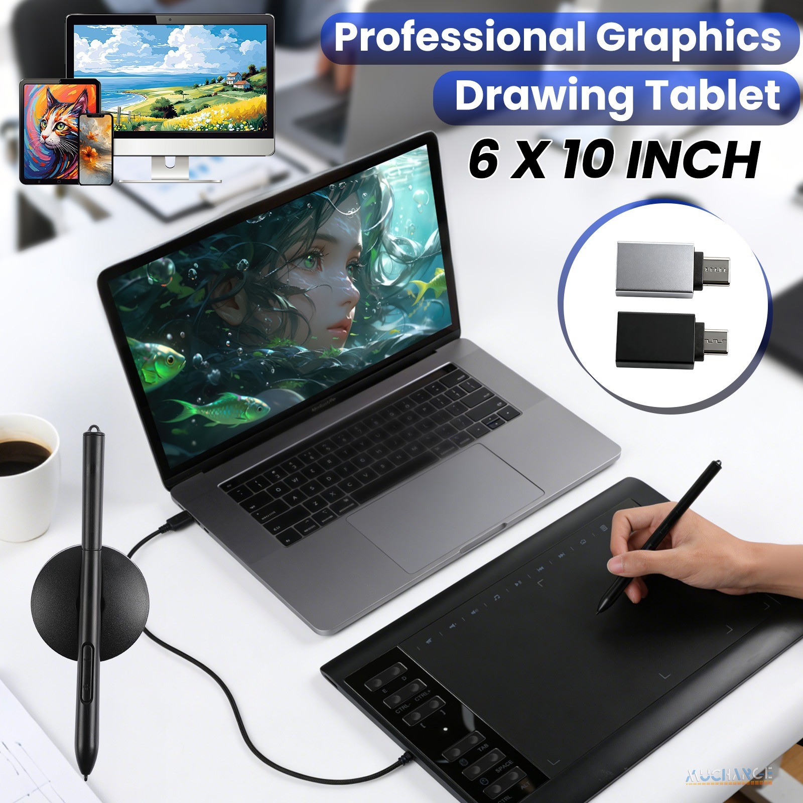 Digital Graphics Drawing Tablet Professional Working Tablet Battery-free pen