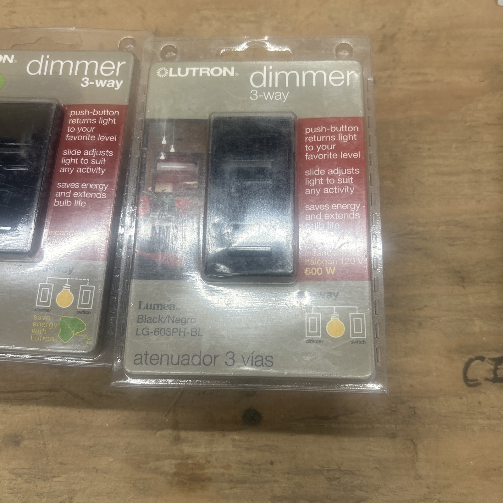 Lutron Dimmer LG-603PH-BL 3 WAY 120v 600w light Switch SLIDE DIMMER NEW Lot Of 5