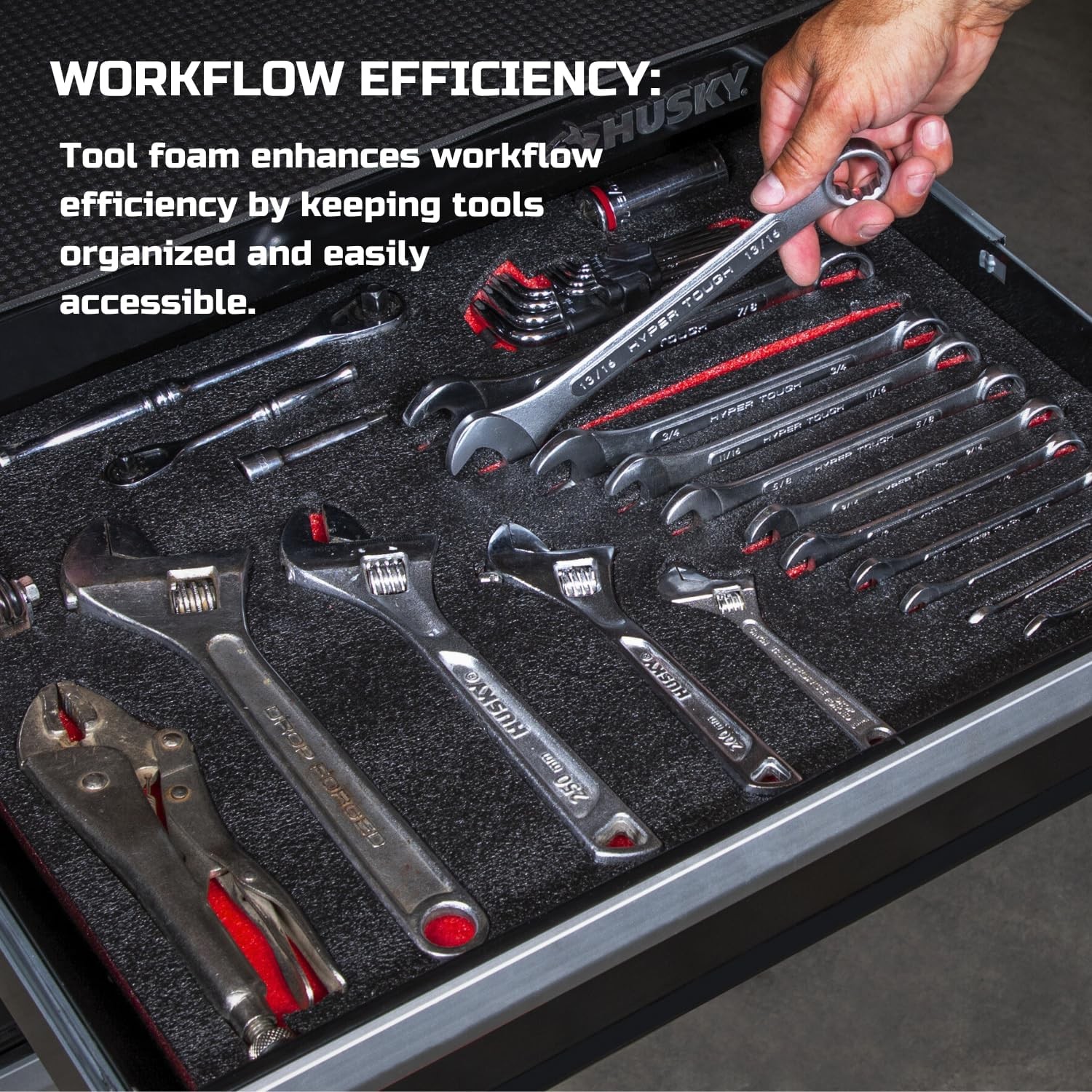 22x18 Inch Tool Box Foam Inserts, 4-Pack, Black with Red for Organizing Cases
