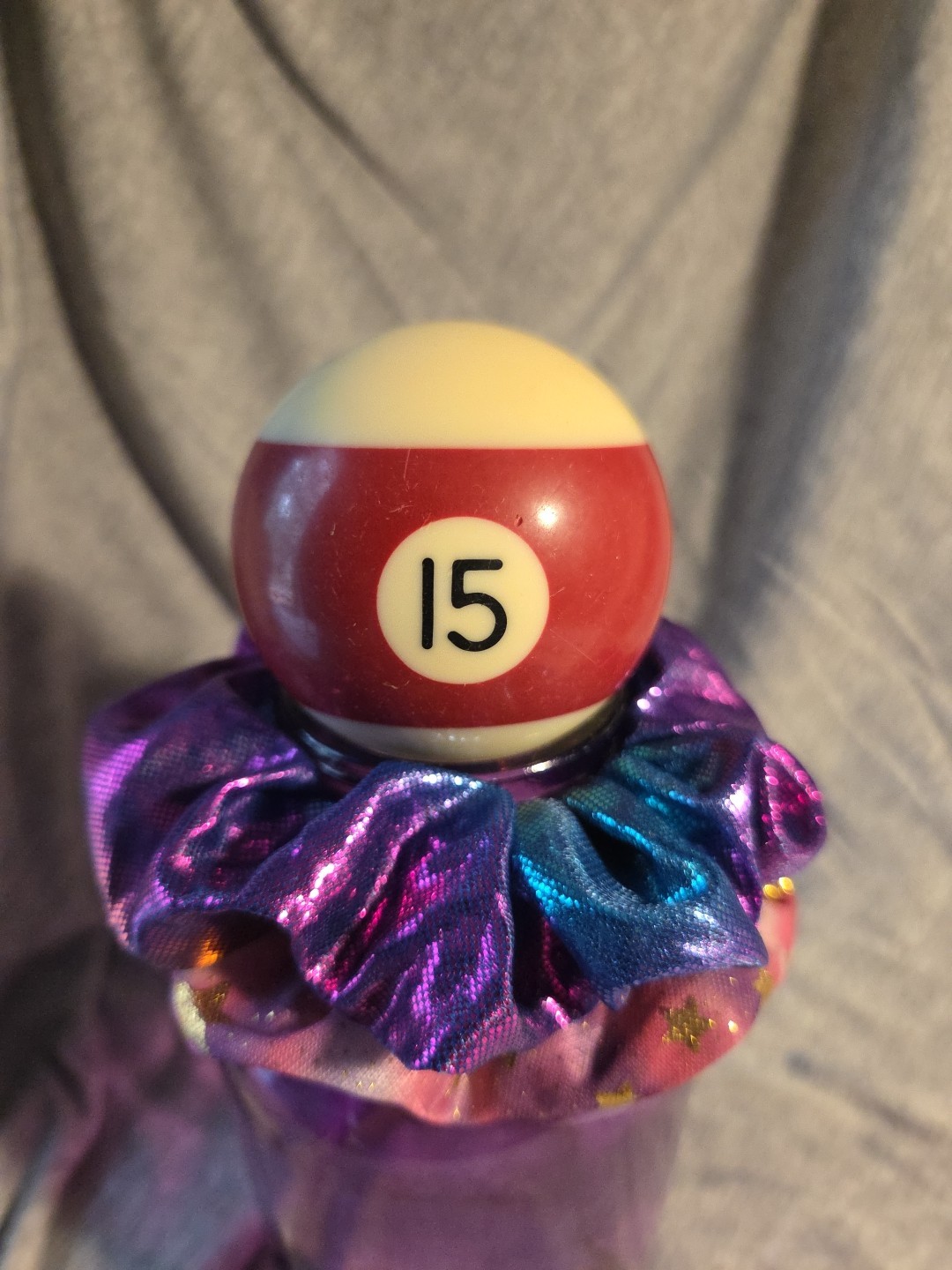 Vintage Replacement Billiard Pool Ball Number 15 Maroon Stripe